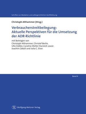 cover image of Verbraucherstreitbeilegung